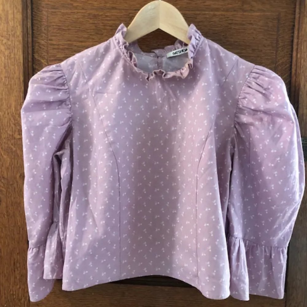 Batsheva Lilac Ruffle Blouse